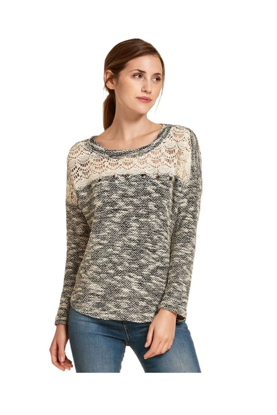 SYMMETRY size 3X lace scoop neck sweater.